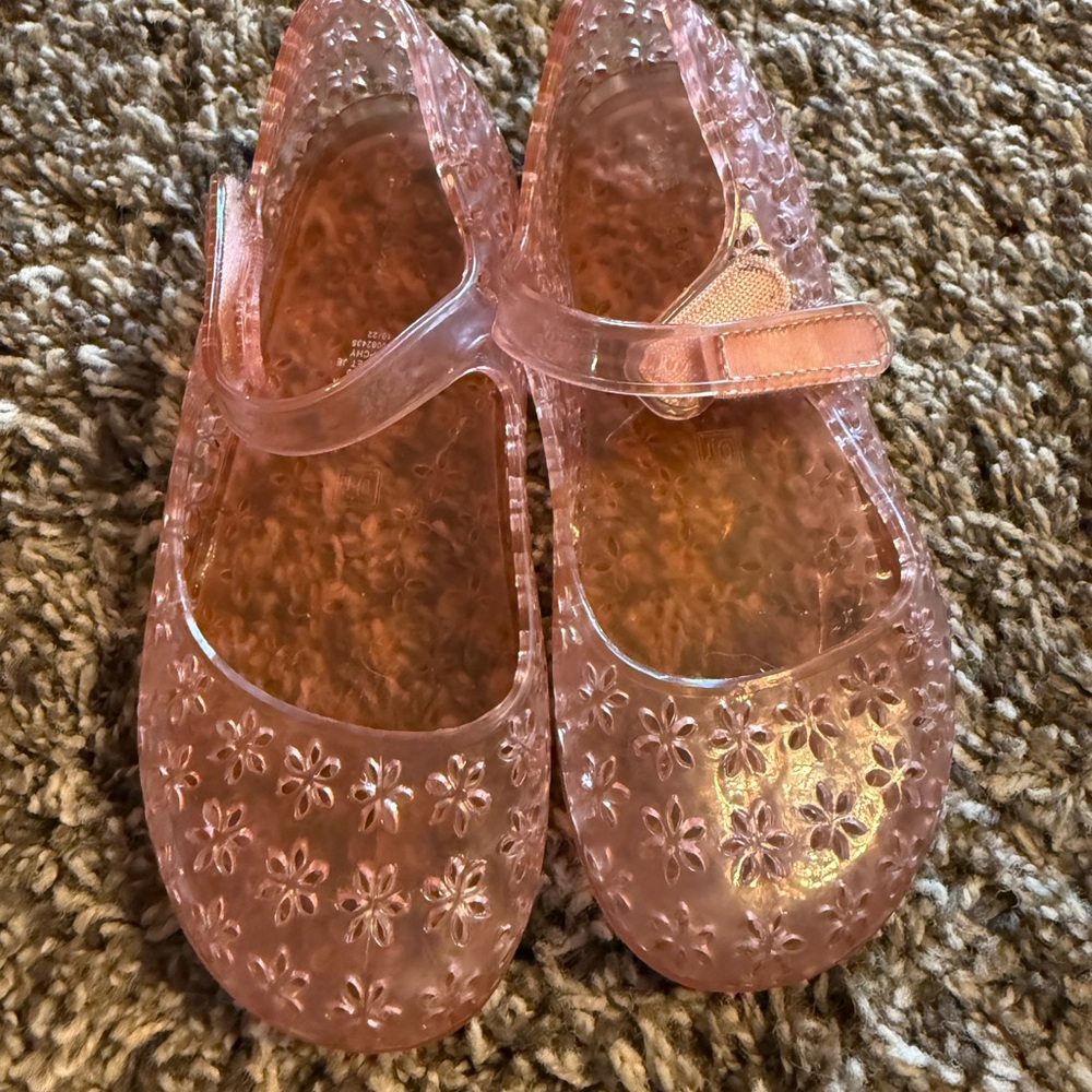 Old Navy Pink Floral Jelly Sandals